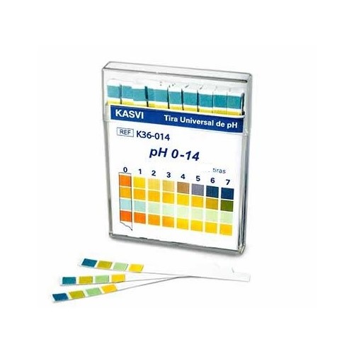 papel indicador de ph 0-14 c,  150 tiras kasvi